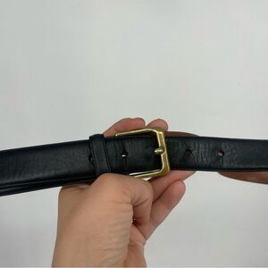 Coach Black Leather Belt with Gold Buckle